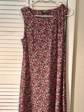 Tommy Hilfiger Red, White & Black Floral Sleeveless Dress